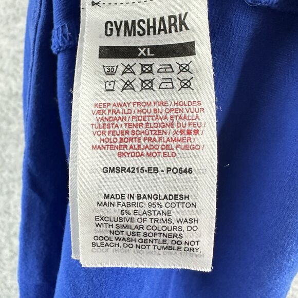 Gymshark Infill Stringer Tank Shirt Mens XL Blue Graphic Logo Racerback Workout - Picture 12 of 12